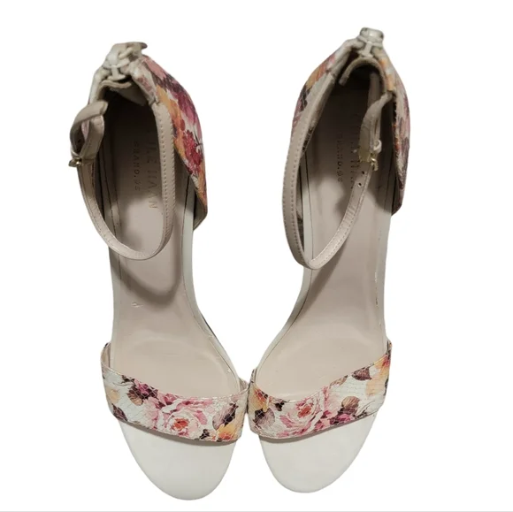 Cole Haan Grandos Womens Size 9 Floral Ankle Strap 3.5" Stiletto Heels Gorgeous - Picture 4 of 16
